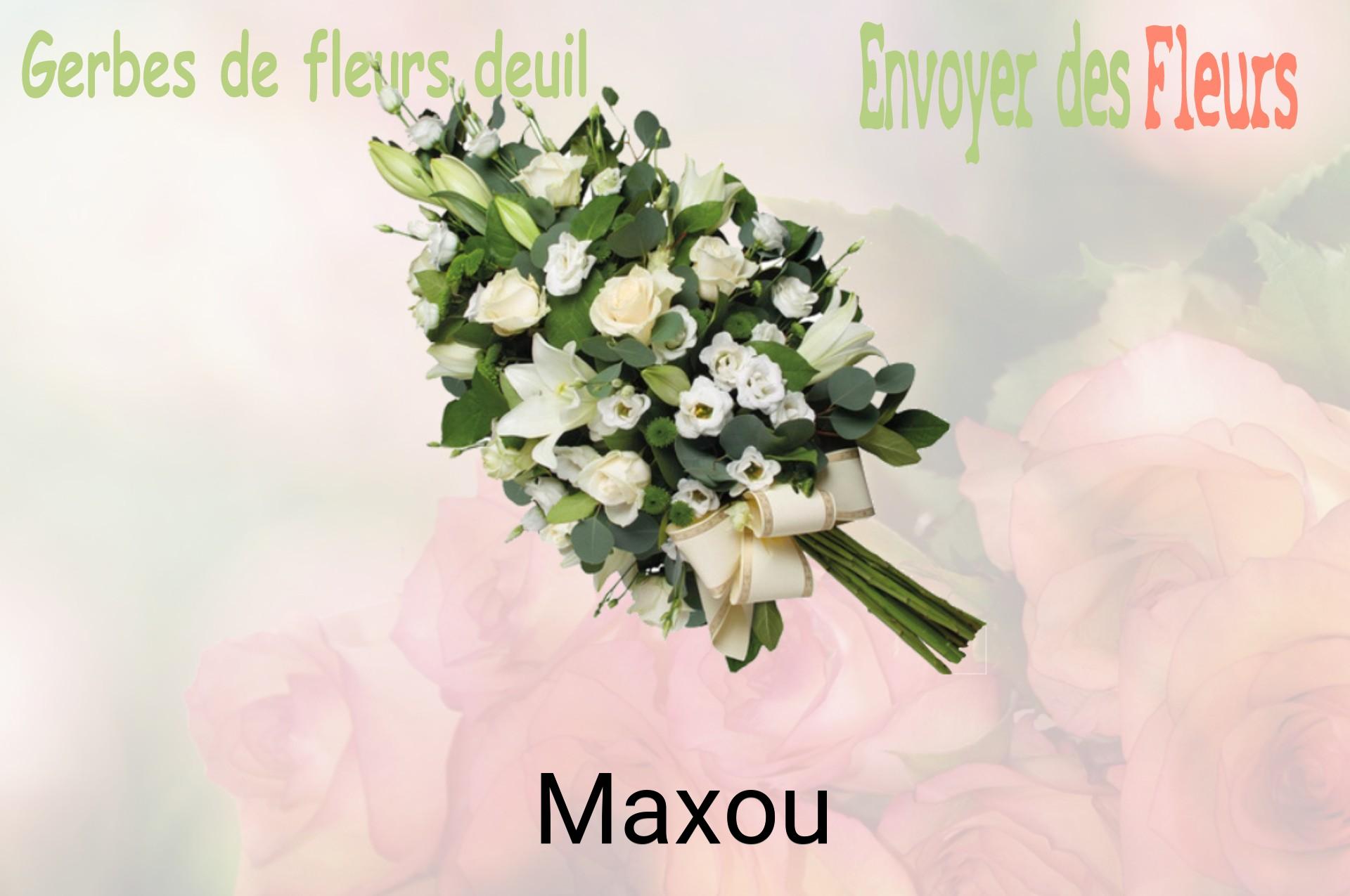 Gerbe de fleurs de deuil livrée à Maxou
